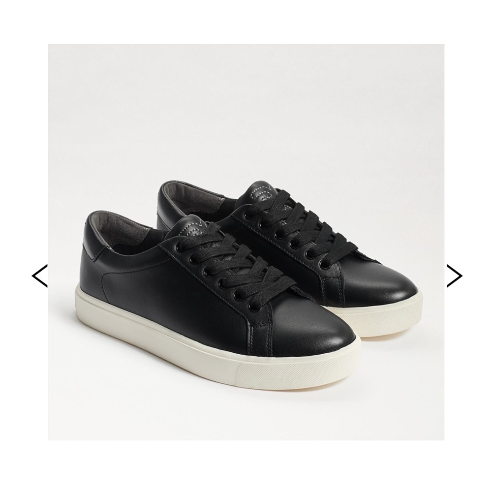 Sam Edelman Ethyl lace up black leather women’s sneakers Size 7.5.